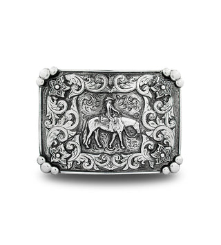 Horse and Rider Cowboy Belt Buckle